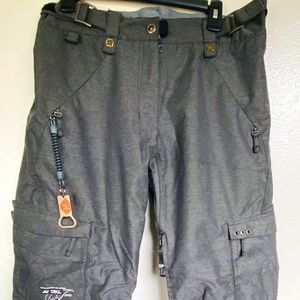 Ride Cell Ten Series Women's Size Medium Snowboard SnowSki Grey Pants 30" inseam